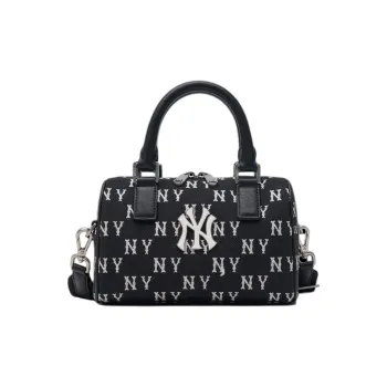 MLB New York Yankees Artificial Leather Boston Bag Shoulder Bag Crossbody Bag Handbag Regular Unisex Black