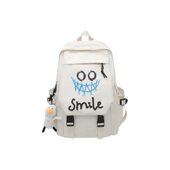 Elsvet Nylon Backpack Unisex White/Black