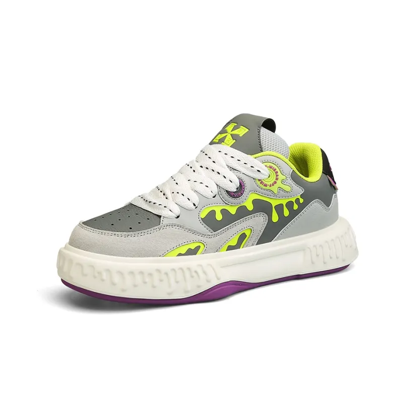 OFF WIERAH Skateboard Shoes Men Low Top Gray-1