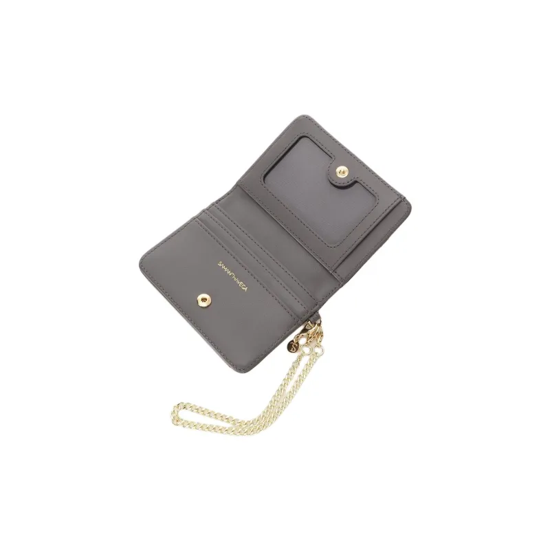 SAMANTHA THAVASA Synthetic Leather Card Holder Women's Black-4