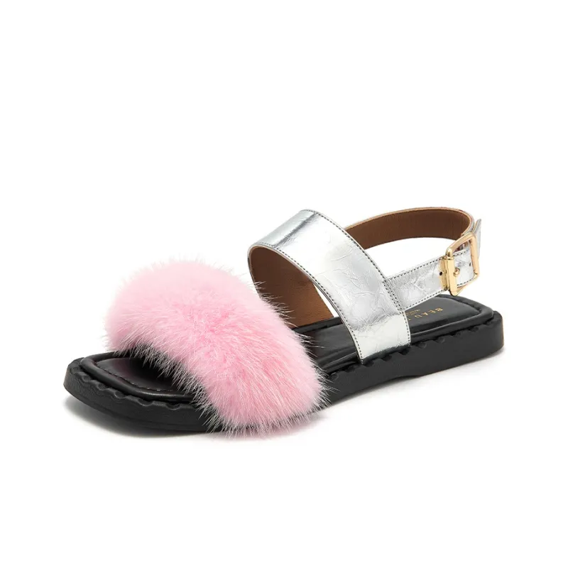 Beau Today Roman Sandals Women's Silver-1