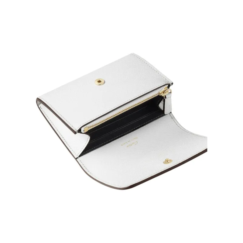 CARTIER C De Cartier Collection Textured Calfskin Wallet Mini Unisex Bright White-2