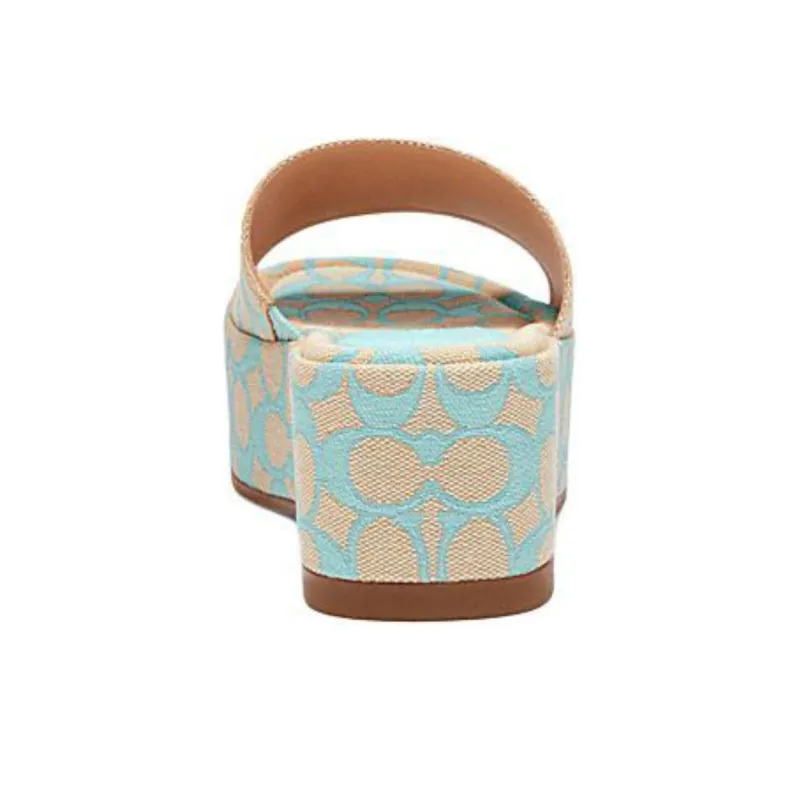 COACH Slide Slippers 5.5cm Women's Blue-4