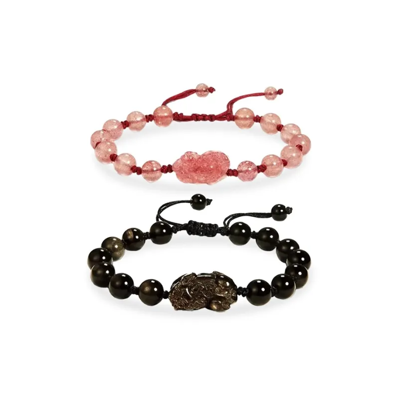 JUICY GRAPE Obsidian Jade Bracelets Unisex-2