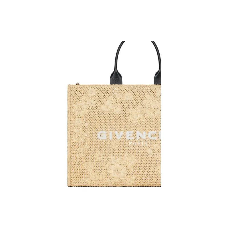Givenchy G Tote Raffia With Viscose Tote Bag, Shopping Bag, Shoulder Bag, Handbag Medium Size Women's Natural-3