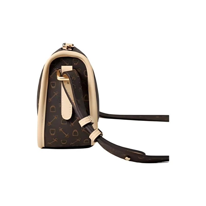 Why Artificial Leather Crossbody Bag, Shoulder Bag Medium Size Women's Coffee/Beige-3