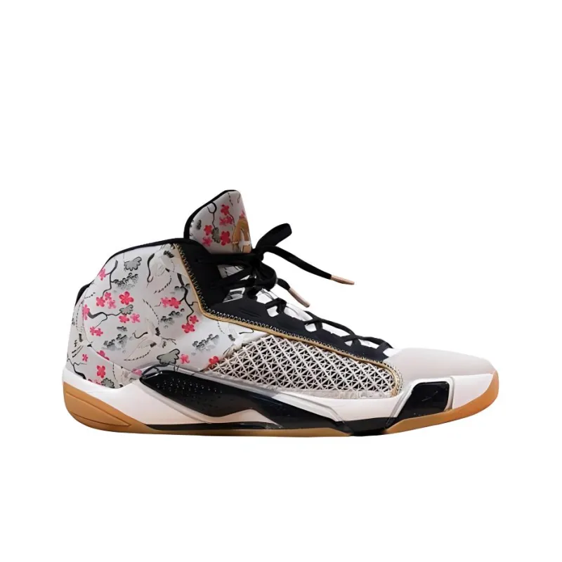 Jordan Air Jordan 38 PE Anti-Slip Wear-Resistant Mid-Top Basketball Shoes Men's White Black Red-1