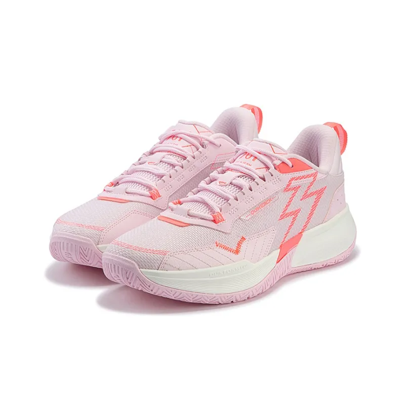 361° Big3 Team Cushioning Anti Slip Wear Resistant Breathability Low Top Basketball Shoes Men's White Pink-2