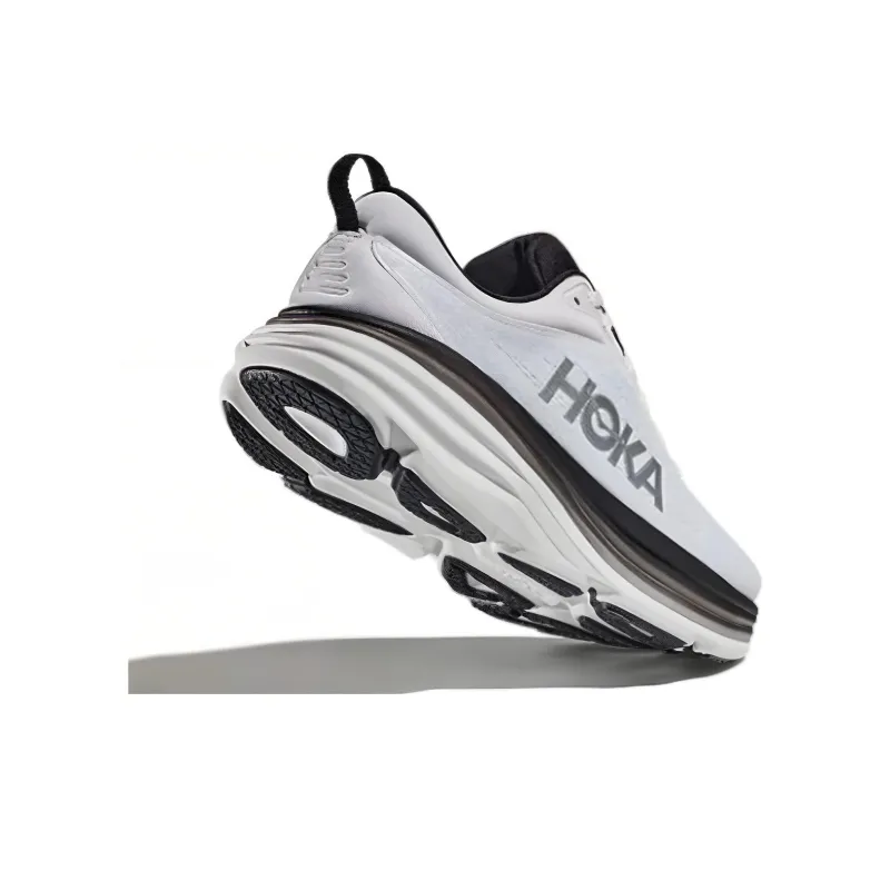 HOKA ONE ONE Bondi 8 Running Shoes Men Low Top Black White-4