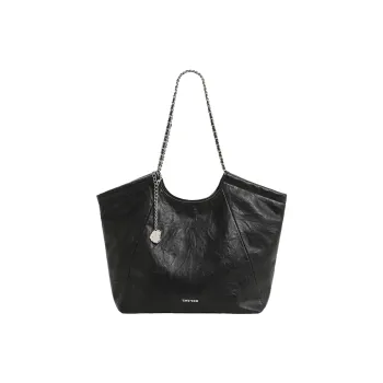 TOUTOU PU Shoulder Bag Large Size Women's Oreo Black