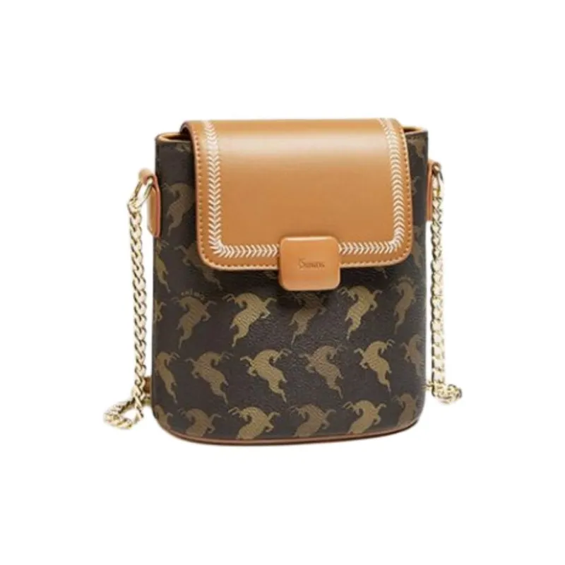 15 MINS PVC And Synthetic Leather Crossbody Bag Shoulder Bag Small Size Women's Coffee-1