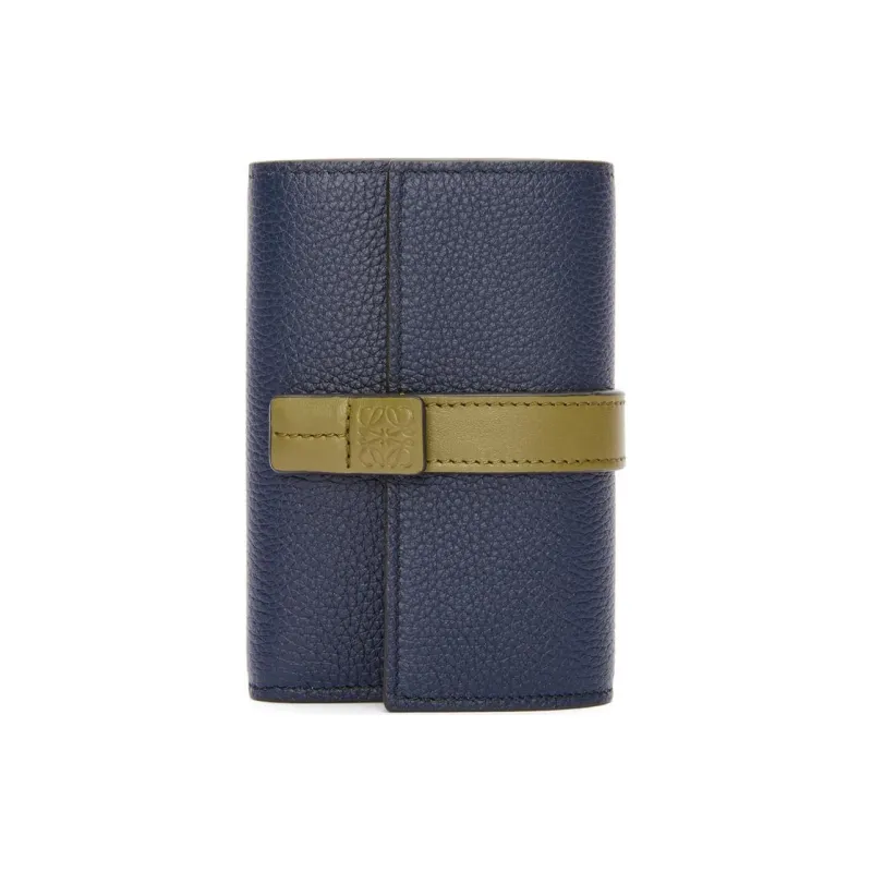 LOEWE Soft Grained Calfskin Wallet Small Size Women's Deep Abyss Blue & Olive Green-0