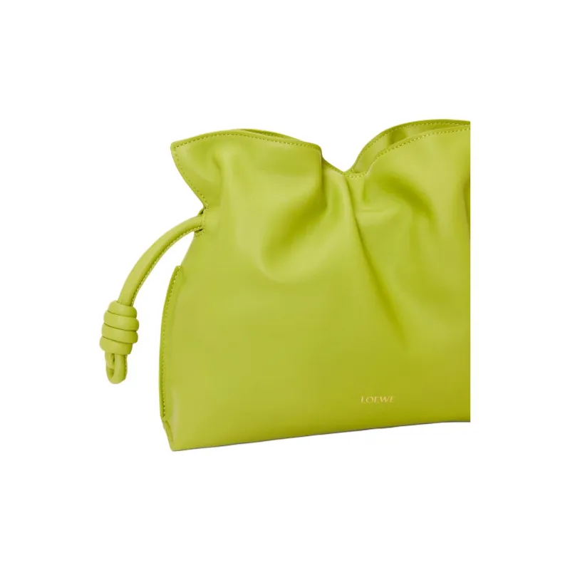 LOEWE Flamenco Napa Calf Leather One Shoulder Crossbody Clutch Medium Size Women's Meadow Green-6