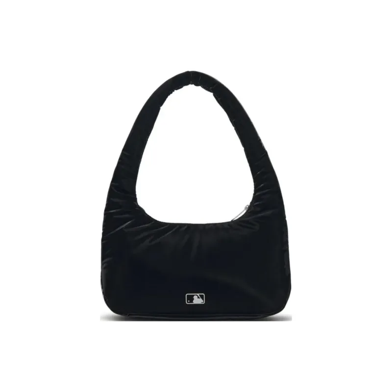 MLB Polyurethane Hobo Bag Shoulder Bag Unisex Black-3
