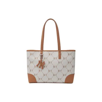 MLB Polyester Tote Bag Shopping Bag Handbag Shoulder Bag Regular Unisex Cream