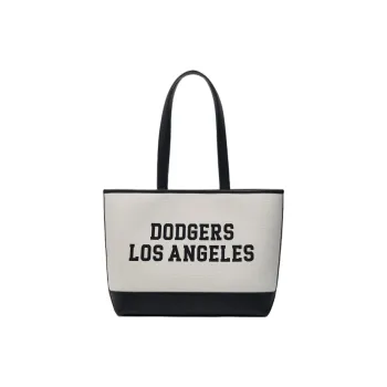 MLB Polyester Blended Cotton Tote Travel Bag Student One Shoulder Handbag Regular Unisex Cream