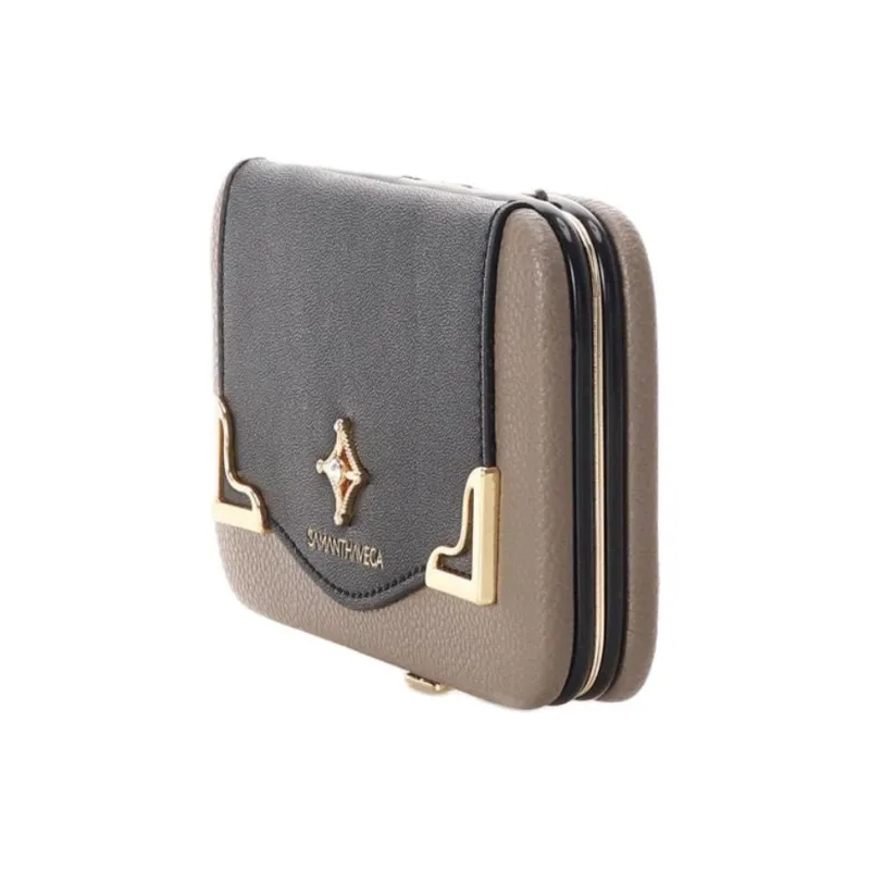 SAMANTHA THAVASA Synthetic Leather Card Holder Women's Plain Fabric Color-2