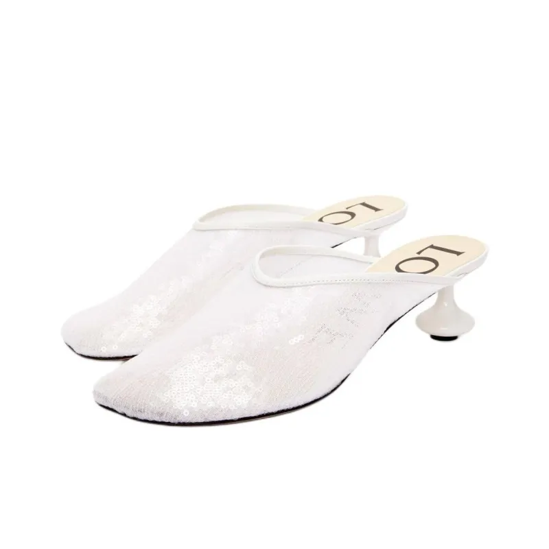 LOEWE Toy Closed Toe Slippers 4.5cm Women's White-2