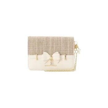 SAMANTHA THAVASA Cotton Synthetic Leather And Polyester Blend Card Holder Women's White