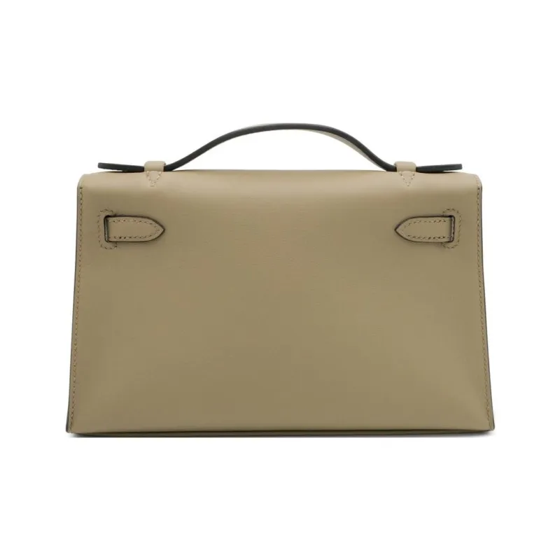 HERMES Mini Kelly Swift Leather Kelly Bag Handbags Women's 8Q Marfa Beige-3