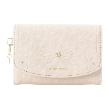 SAMANTHA THAVASA Synthetic Leather Card Holder Women's Ecru