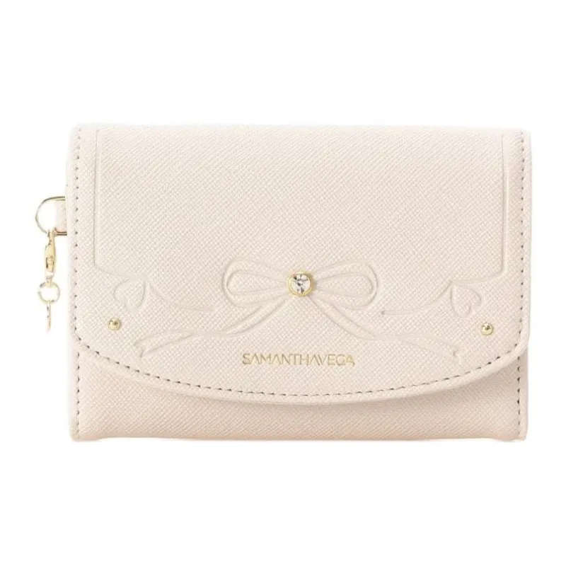 SAMANTHA THAVASA Synthetic Leather Card Holder Women's Ecru-0