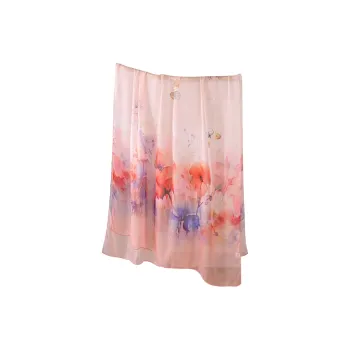 Hang Silk Road Mulberry Silk Silk Scarves Women's Pink