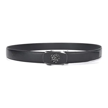 Lanza Casual Year Of The Dragon Design Automatic Buckle Cow Leather Belts Men's 3.5cm