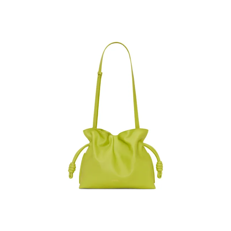 LOEWE Flamenco Napa Calf Leather One Shoulder Crossbody Clutch Medium Size Women's Meadow Green-1