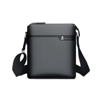 MEXICAN Cow Leather Shoulder Bag, Crossbody Bag Medium Size Men's Black
