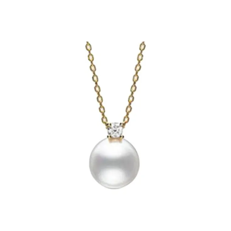 TASAKI 18K Gold Pearl Diamond Necklaces Unisex Gold-1