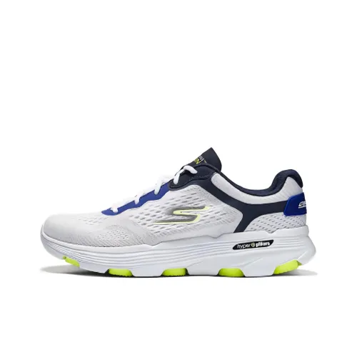 Skechers Cushioned Wear Resistant Breathable Rebound Low Top Casual Running Shoes Men's White Black Yellow