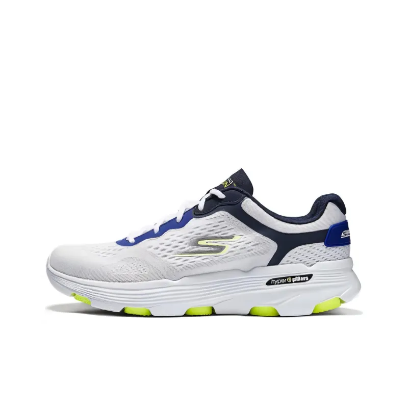 Skechers Cushioned Wear Resistant Breathable Rebound Low Top Casual Running Shoes Men's White Black Yellow-0