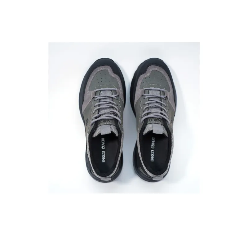 ENRICO COVERI Cushioning Support Lightweight Low Top Casual Shoes Men's Black Gray-2
