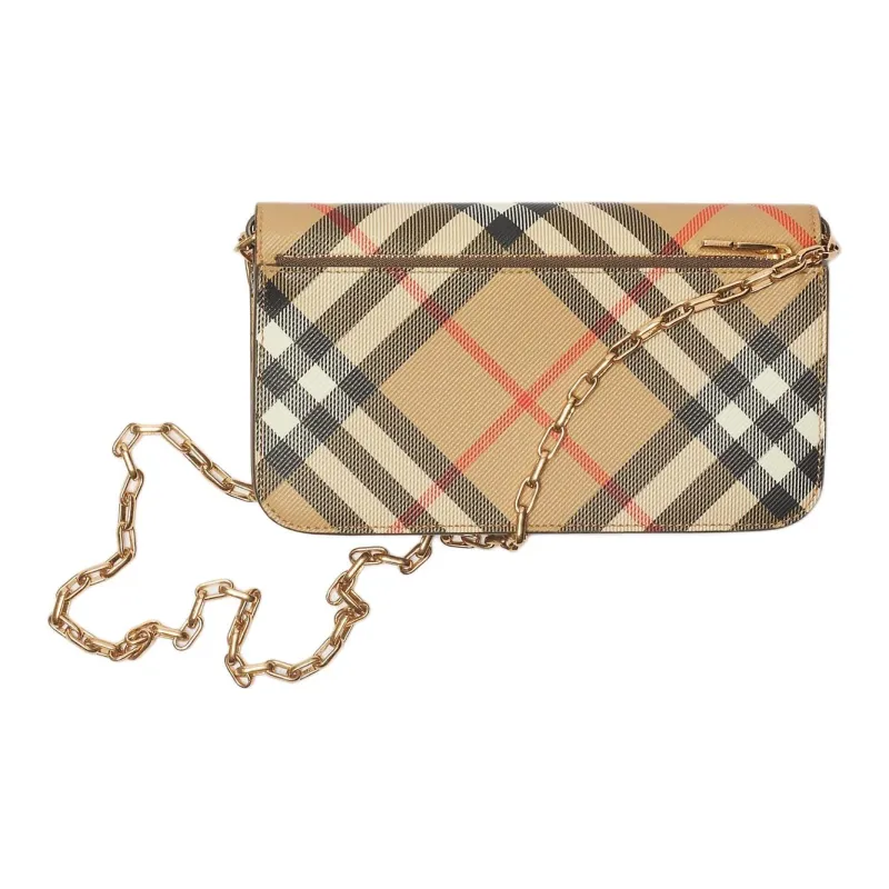 Burberry Polyurethane And Polyester Blend Wallet Women's Sand-1