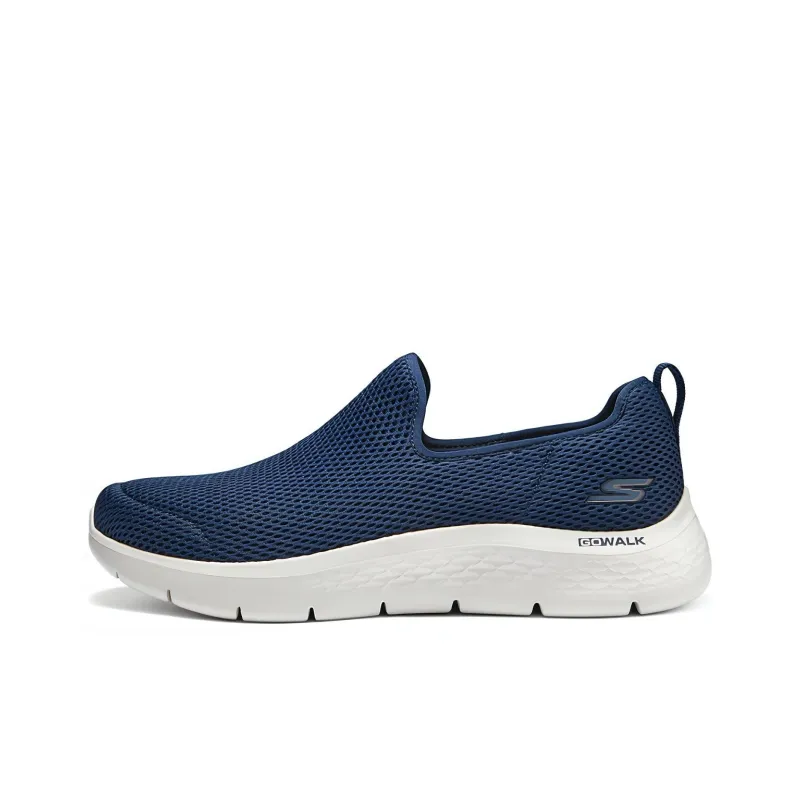 Skechers Cushioned Wear Resistant Breathable Lightweight Low Top Casual Shoes Men's Blue White-0