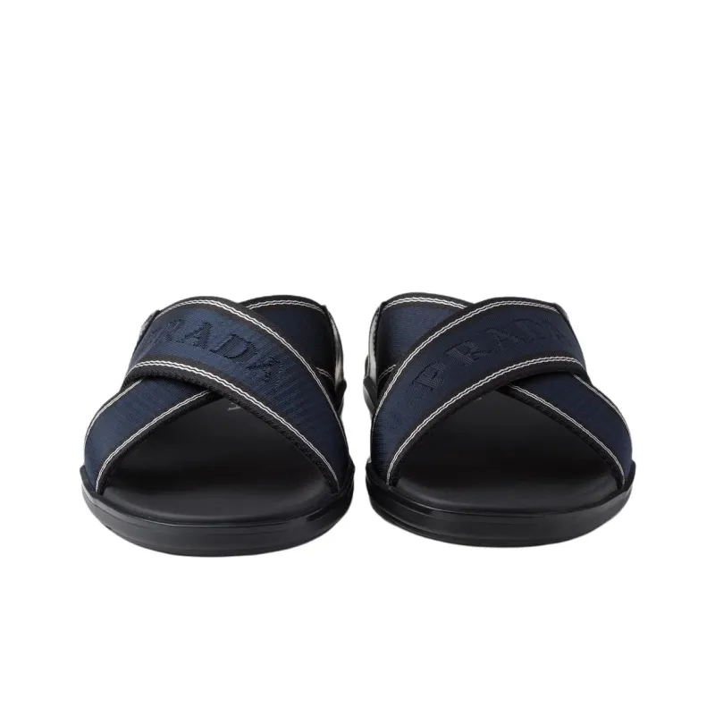 PRADA Slide Slippers Men's Navy Blue-3