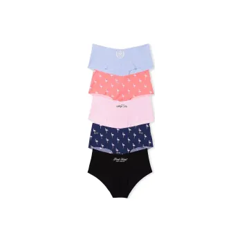 Victoria's Secret PINK 5-PACK NO-SHOW CHEEKY PANTIES / SFPH Underpants Women's 5 Pack Multicolor