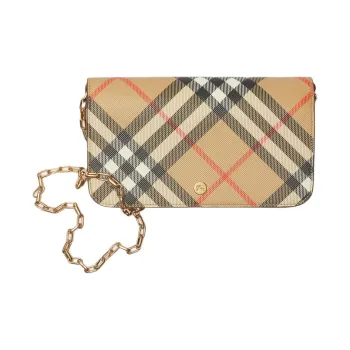 Burberry Polyurethane And Polyester Blend Wallet Women's Sand