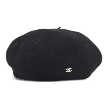 CHANEL 1990 2000s Cc Wool Beret