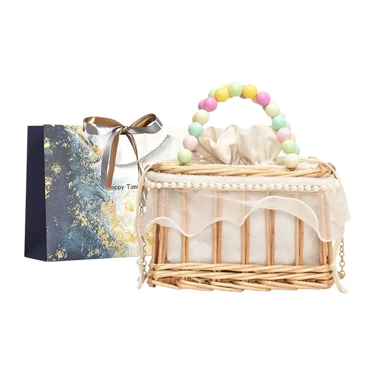 Iman's House Special Material Shoulder Bag Women's Round White/Square White/Square Multicolor-10