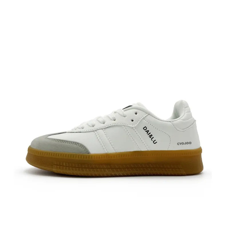 CVOJOO Gift Box Set, German Army Trainers Abrasion Resistant Low Top Skateboard Shoes Unisex White Gray-1