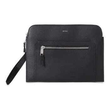 HUGO BOSS Cow Leather Clutch Men's Black