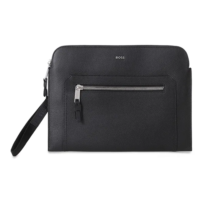 HUGO BOSS Cow Leather Clutch Men's Black-0