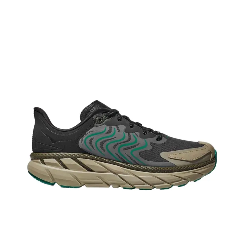 HOKA ONE ONE Clifton LS Durable Breathable Low Top Running Shoes Men's Black-1