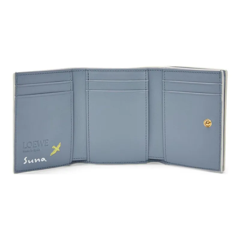 LOEWE Suna Fujita Collaboration Satin Calfskin Wallet Women's White-2