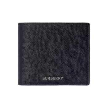 Burberry Textured Calfskin Wallet Unisex Dark Marine Blue