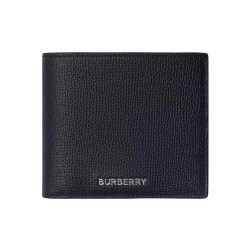 Burberry Textured Calfskin Wallet Unisex Dark Marine Blue