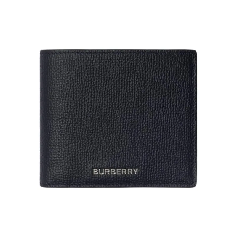 Burberry Textured Calfskin Wallet Unisex Dark Marine Blue-0