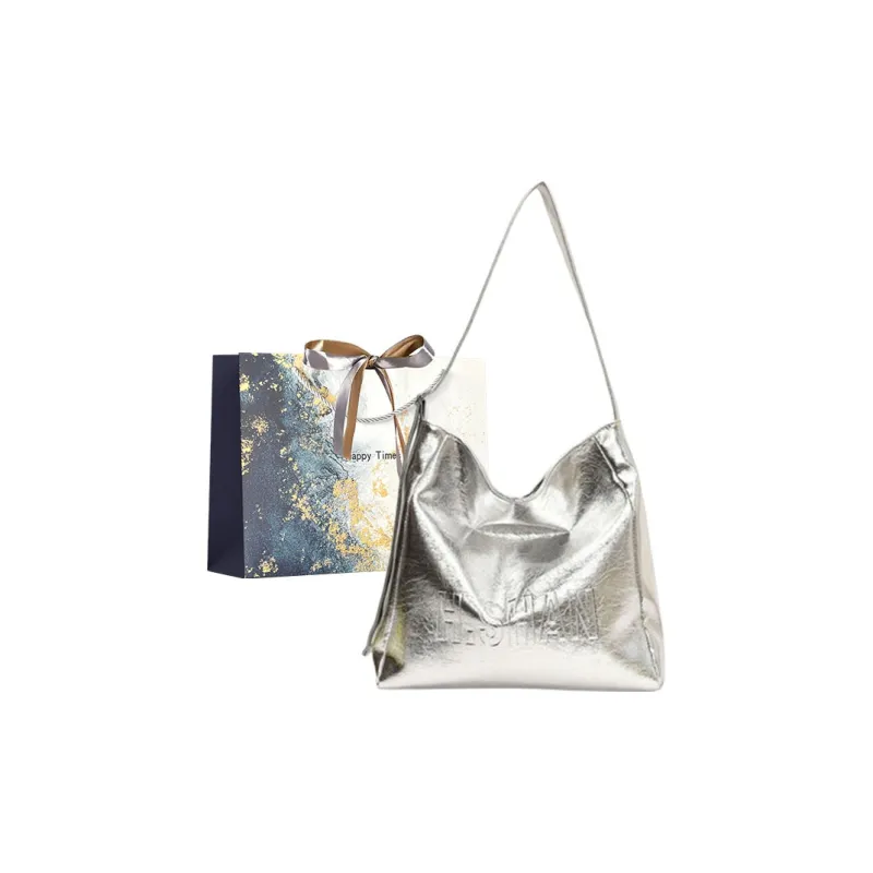 Iman's House PU Tote Shoulder Bag, Crossbody Bag Women's Silver/Gold/Black-0
